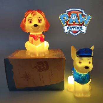 Paw Patrull Öösel Kerge Anime Tegevus Joonis Chase Skye Soft Light LED Magamistuba Öö Tuled Tuba Decor Kids Mänguasi Jõulud Kingitus