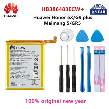 Hua Wei 100% Orginaal HB386483ECW+ 3340mAh Aku Huawei Maimang 5 Au 6X G9 pluss GR5 2017 MLA-AL00/AL10 Akud +Tööriistad