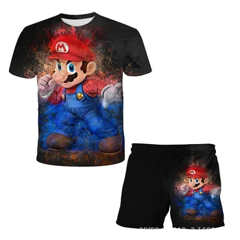 80-160cm 2022 Uus Mood Super Mario Homewear Set Suvel Lühikesed Varrukad lühikesed Püksid Vabaaja Rõivad Lastele, Teismelistele Universal X-mas Kingitused