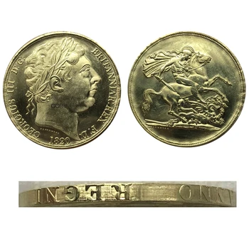 UK 1820 Suurbritannia 5 Kilo George III Muster Metall, Messing kuldmünt Hiina Casting Replica Suveniiride Kollektsiooni Mündid