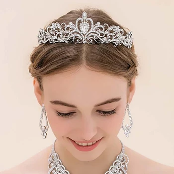 Uus Naiste Printsess Crown Peapael Crystal Rhinestone Tiara Ja Kroonid, Peapaela Ehted Hõbe Juuksed Tarvikud Pruudi Pulmas