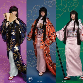 I8-C003 1/6 Skaala Naine Liigutatav Silmamuna Pea Skulptuurid Kimono Komplekt Jaapani Tüdruk Kimono Komplekt Sobiks Mudel 12 tolli Keha