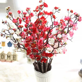 Ploomi-Kirsi õied Kunstlik Siidist lilled flores Sakura puu oksad Koju tabel elutuba Decor DIY Pulm Teenetemärgi