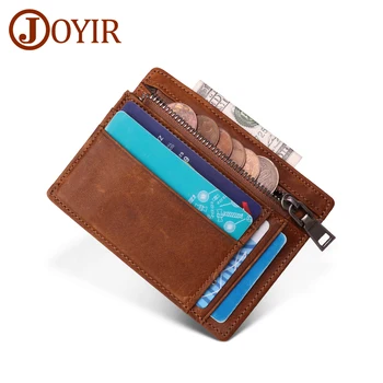 JOYIR Ehtne Nahk Kaardi Omaniku Rahakoti RFID Krediidi ID Kaardi Omanikule Koos Mündiga Tasku Rahakott Raha kui Meeste puhul Väike Rahakott