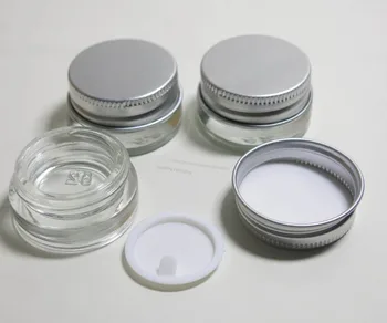200 x 5g Korduvtäidetavaid Tühi klaas koor jar alumiiniumist kaaned kosmeetika konteiner 5cc Väike make up kosmeetika pakendid klaaspurki