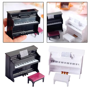 Väike Nukumaja Mini Klaver koos Tool Muusikaline Instrument Model Lapsed 1:12 BJD Fairy Doll Elu Stseeni Teenetemärgi Mänguasjad