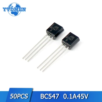50tk BC547 Transistori 45v 100mA Võimendi Transistorid kit Räni NPN TO-92 BJT Triode Transistori sätestatud Laos