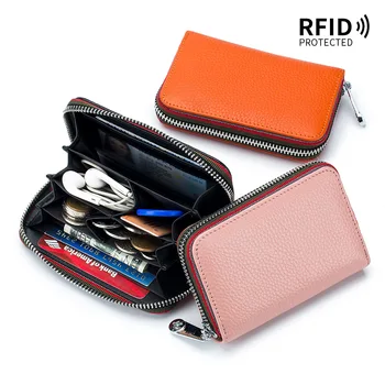 RFID Kaart Rahakott Naistele Ehtne Nahk Kaardi Omanikule Koos 4 Üksiku Mündi Omanik Disain Cowhide Mündi kott Kott Naine Carteiras