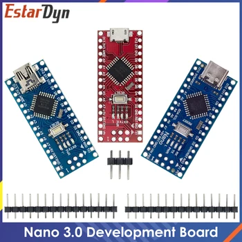 Nano 3.0 Mini Type-C-Micro-USB-Koos bootloader ühilduv Nano töötleja arduino CH340 USB draiver 16Mhz ATMEGA328P/168P