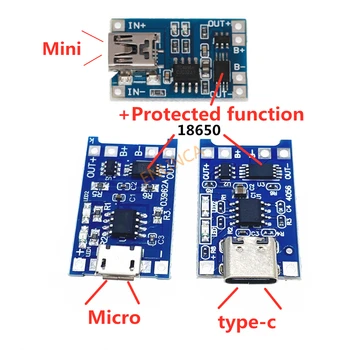 1-5 tk Mikro Mini Type-c USB 5V 1A 18650 TP4056 Liitium Aku Laadija Mooduli Laadimise laual Kaitse Dual Funktsioonid