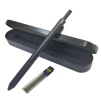 4 1 Mitmevärviline Pastapliiats Komplekt Metall Multifunktsionaalne Pen & Pen Case 0.7 mm Must Sinine Punane Täitke 0,5 mm Automaatne Plii Pliiats