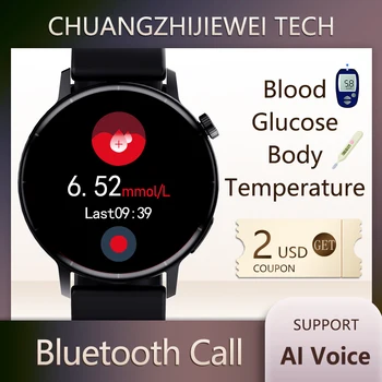 CZJW Smart Watch Veresuhkru Test Tervise Fitness Tracker veresuhkru Smartwatch Mehed Naised 2022 Uus Bluetooth Kõne Keha Tempera