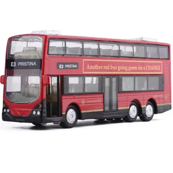 1:43 2-Korrusel London Double Decker Bussi Mudel mänguautod Sulamist Hongkong Kerge Muusika Vana-Fashion Auto Mänguasjad lastele