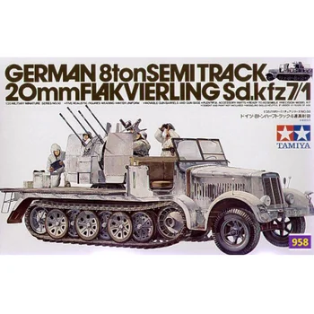 Tamiya 1/35 35050 saksa 8ton Semitrack 20mm Flakvierling Sd.kfz7/1 Plastikust Mudel Kit
