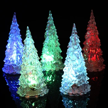 Värviline LED Jõulupuu Öö Valguses Laua Kaunistamiseks Uus Aasta Festivali Kodu Magamistuba Partei Asjade Kingitus Aku Töötab