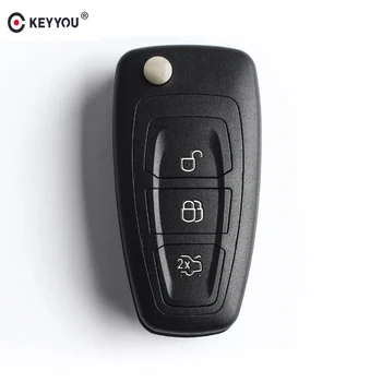 KEYYOU 3 nuppu Flip Auto Remote Key Shell Ford Focus 3 Fiesta 2013 ühendust mondeo c max Võti Fob Juhul HU101/FO21 Tera