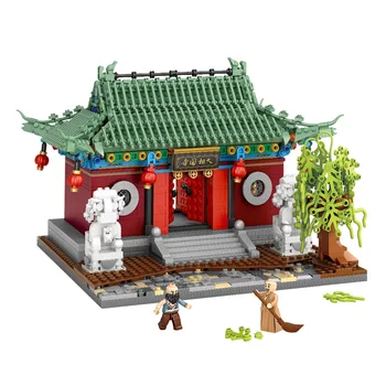 2220pcs LOZ Mini Plokid Linna Street View Lapsed Hoone Mänguasi DIY Xmas Telliskivi Puzzle Vana-Hiina Xiangguo Temple Home Decor 1055