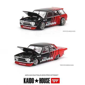 MINI GT+Kaido House 1:64 Mudel Auto Datsun 510 Pro Street Vaguni Sulamist Diecast Sõidukid - Advan Kate