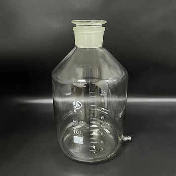 Reaktiivi pudel,Kitsas kael standard maa klaasist korgiga,Alumine toru,Selge,Boro. 3.3 klaas -, Labori-aspirator pudel