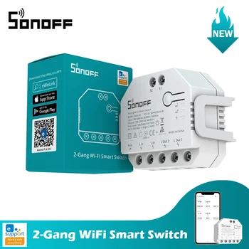 SONOFF DUAL R3 Smart WiFi Lüliti 2 Gang Dual Relee Moodul DIY MINI Switch Power Mõõtmine Kontrolli kaudu Alexa Google ' i Kodu eWeLink