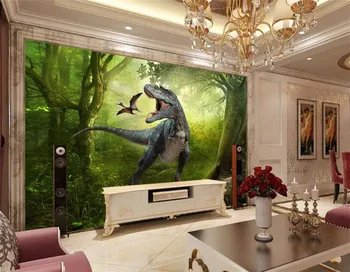 Jurassic world dinosaurus tapeet laste tuba cartoon tapeet poiss, tüdruk, magamistuba kohandatud seinamaaling seinakattetööd
