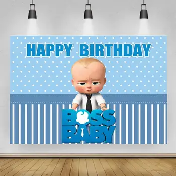 Sinine Teema Baby Boy Boss Fotograafia Taustaks Baby Shower 1. Sünnipäeva Taustaks Foto Stuudio Vinüül Photocall