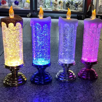 Jõulud Loksutades LED Värv Muutmine Sära Küünal Tuled Teenetemärgi Glitter Flameless Küünlad Xmas Party Kodu D1R1