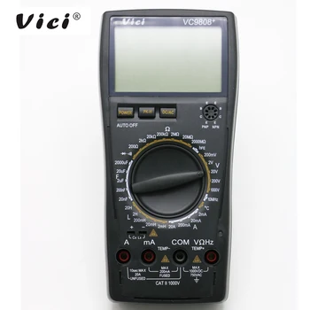 VICI VC9808+ LCD ekraan digitaalne Multimeeter Elektri Arvesti Induktiivsus Res Cap Freq Temp AC/DC Ohmmeter Induktiivsus Tester