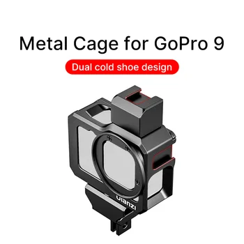 Ulanzi G9-5 Metallist Puuris Gopro Hero 9 Kaadri Puhul Dual Külma Kinga Kaamera Laiendada 52MM Filter Mic adapter Kaitsev