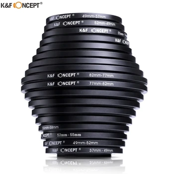 K&F Mõiste 18pcs Kaamera Objektiivi Filtri Step Up/Down Adapter Ring Set 37-82mm 82-37mm Canon Nikon Sony DSLR Kaamera Objektiiv