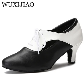 WUXIJIAO ladina tantsu kingad naiste kaasaegse tango valss kingad naiste must/valge naiste sandaalid tants tossud