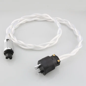 5N OCC monokristall UK Audiophile AC audio võimendi DAC filter HIFI-silver Power cable süsinikkiust roodiumi plaadistuse pistik
