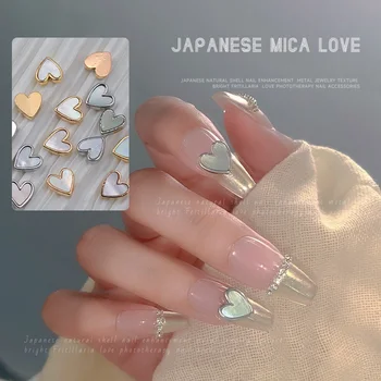 Uus Kuld ja Hõbe Seotud Südame Kuju Sulamist Korter Tagasi Nail Art Kive 3D Maniküür Ornament Tarvikud Teemant