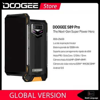 DOOGEE S89 Pro Karm Telefon 65W 8GB RAM+256GB ROM Helio P90 64MP Ai põhikaamera Suur Aku 12000mAh Telefon