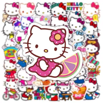 50tk Sanrio Hello Kitty Kleepse Cute Cartoon Kleebis Sülearvuti Kitarr Telefon Pagasi Jalgratta Külmkapp Decal Kid Classic Mänguasjad