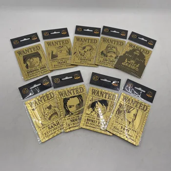 9.6x7.1CM 9+18 Kujunduse Üks Töö Tahtis Plakatid Japam Anime Gold Foil Kaarti Luffy Zoro Sanji Nami Chopper Laekuva Kingitused
