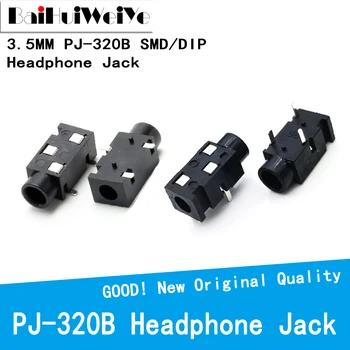 20PCS/PALJU 3.5 MM Kõrvaklappide Pesa Audio Jack PJ-320B 3-Line Pin Emane Pistik KASTA SMD Stereo Kõrvaklapid PJ-320 PJ320B PJ320