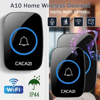 Smart Home Wireless Doorbell Väljas Veekindel 300m pikamaa 433mhz Juhtmevaba Uksekell Kellamäng Häire Security Kaitse