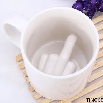 Paroodia keskmise sõrme naljakas keraamiline tass loov isiksus, vee tassi kohvi tass valge tass mood uudsus kingitus