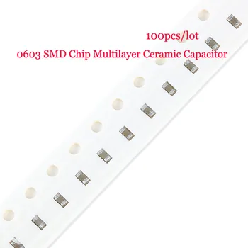 100tk/palju 0603(1608) SMD Chip Mitmekihiliste Keraamiliste Kondensaatorite 0.5 pF 1pF 30pF 47pF 100pF 10nF 100nF on 0,1 uF 1uF 2.2 uF 4.7 uF 10uF 22uF
