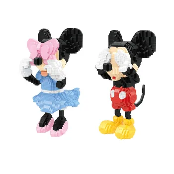 Disney World Park Nanobrick Cartoon Arvandmed Micro Diamond Plokid Disneyland Facepalm Miki Hiir Minni Hoone Telliskivi Mänguasi