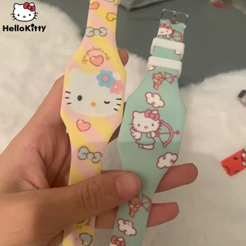 Sanrio Hello Kitty Laste Kellad Kawaii Koomiks Anime Iseloomu LED Touch Veekindel Elektrooniline Lapsed Vaata Sünnipäev Kingitused