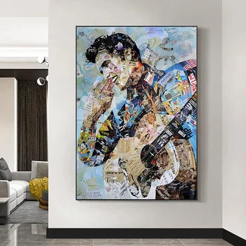 Elvis Presley Portree Lõuendile Maali Kokkuvõte Ajakirja Wall Art Pilte Ja Plakateid Home Decor Elutuba Teenetemärgi