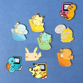 Pokémon Pikachu Jeni kilpkonn sõle loominguline armas metallist rinnamärk tarvikud seljakott, riided, tarvikud laste sõprade kingitus