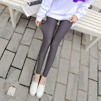 Uus 2021 Suvel Naiste Retuusid Jää silk Ruuduline Õhuke Õhuke Elastsus Pant Legging Vabaaja Tahke Naiste Pluss Suurus Leggins Clothings