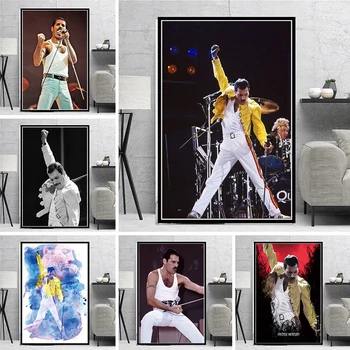 Freddie Mercury 1986 Kuninganna Legendery Laulja Star lõuendile maali Plakatid ja Pildid Cuadros Seina Art Pilt Kodu Kaunistamiseks