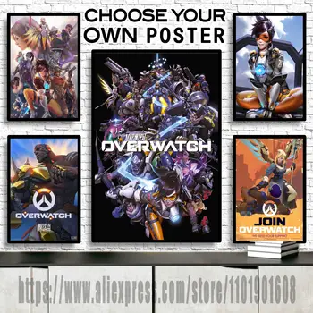 Klassikaline Overwatch Video Mängu Lõuend Kunsti ja Seina Art Plakati Pilt Prindi Moodne Perekond magamistuba Decor Plakatid