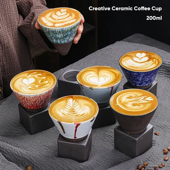 1tk Loominguline Retro Keraamiline Kohvi Kruus Töötlemata Keraamika Tee Tassi Jaapani Latte Tõmba Lill portselantass Keraamika Kohvi Tassi