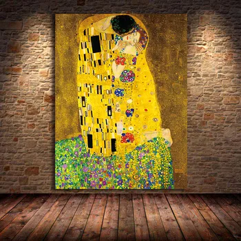 Klassikaline Kunstnik Gustav Klimt suudlus Abstraktne õlimaal, Lõuend Prindi Plakat Moodsa Kunsti Seina Pildid elutuba Raamimata