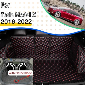 Auto Matid Tesla Model X 2015~2022 6 Istme Auto Pagasiruumi Ladustamise Padjad Veekindel Täielikult Ümbritsetud Pagasiruumi Matt, Auto Tarvikud Carro
